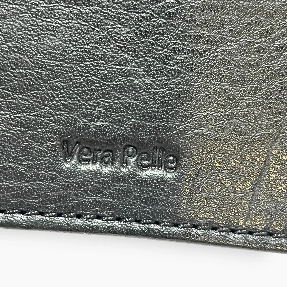 Alessandro‎ Muti Vera Pelle Mens Black Bifold Wallet Italian Leather Italy
